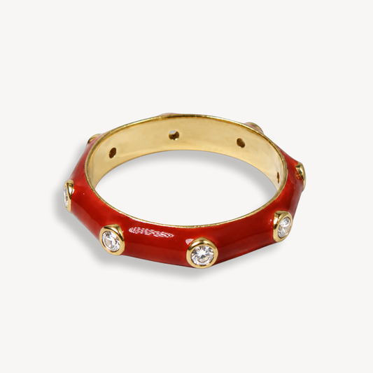 Marmalade Orange Enamel Ring