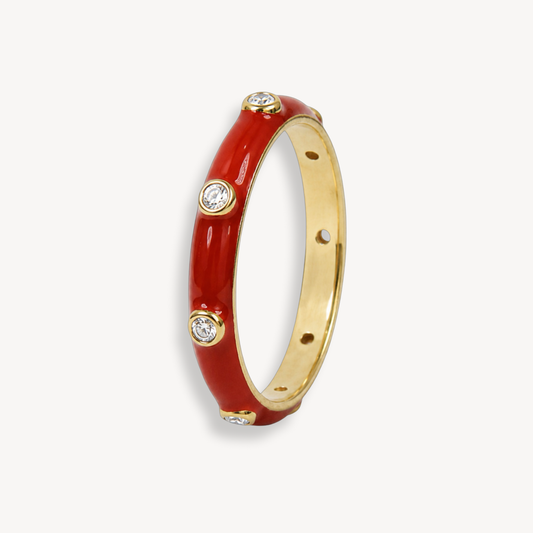 Marmalade Orange Enamel Ring