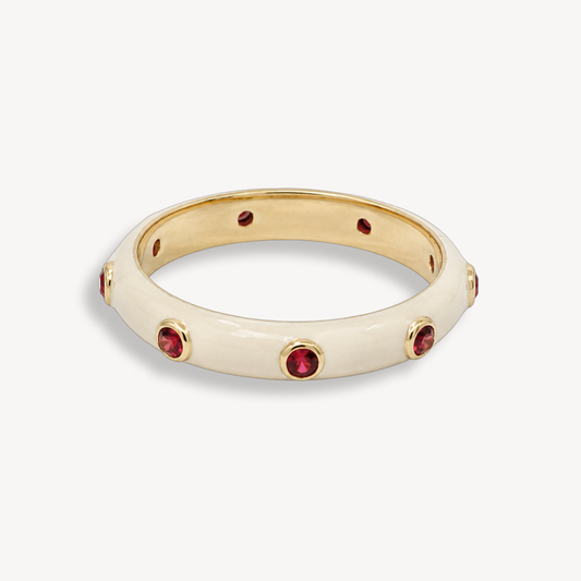 Marshmallow Ivory Enamel Ring