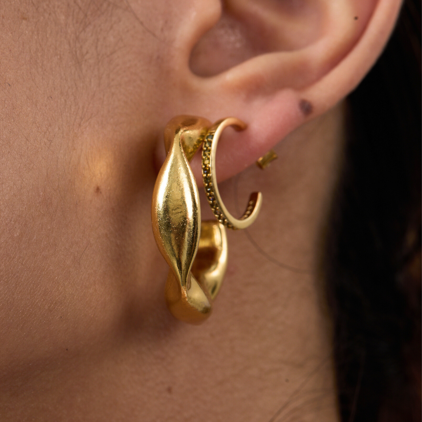 Molten Gold Hoops - Midi