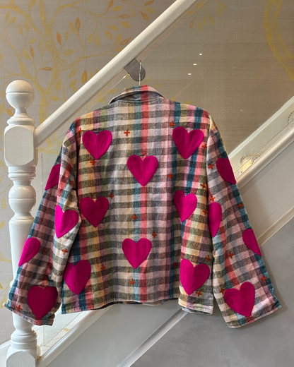 Multi-Colour Heart Embroidered Jacket