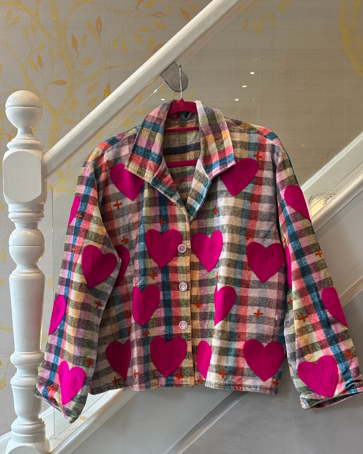 Multi-Colour Heart Embroidered Jacket