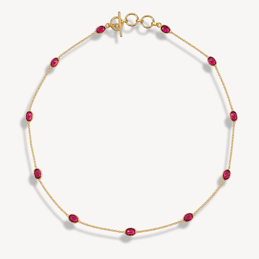 Pink Nano Dapple Oval Necklace