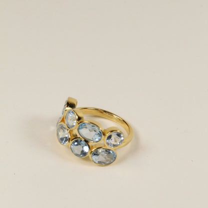 Blue Topaz Parallel Ring