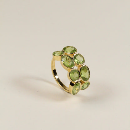 Green Peridot Parallel Ring