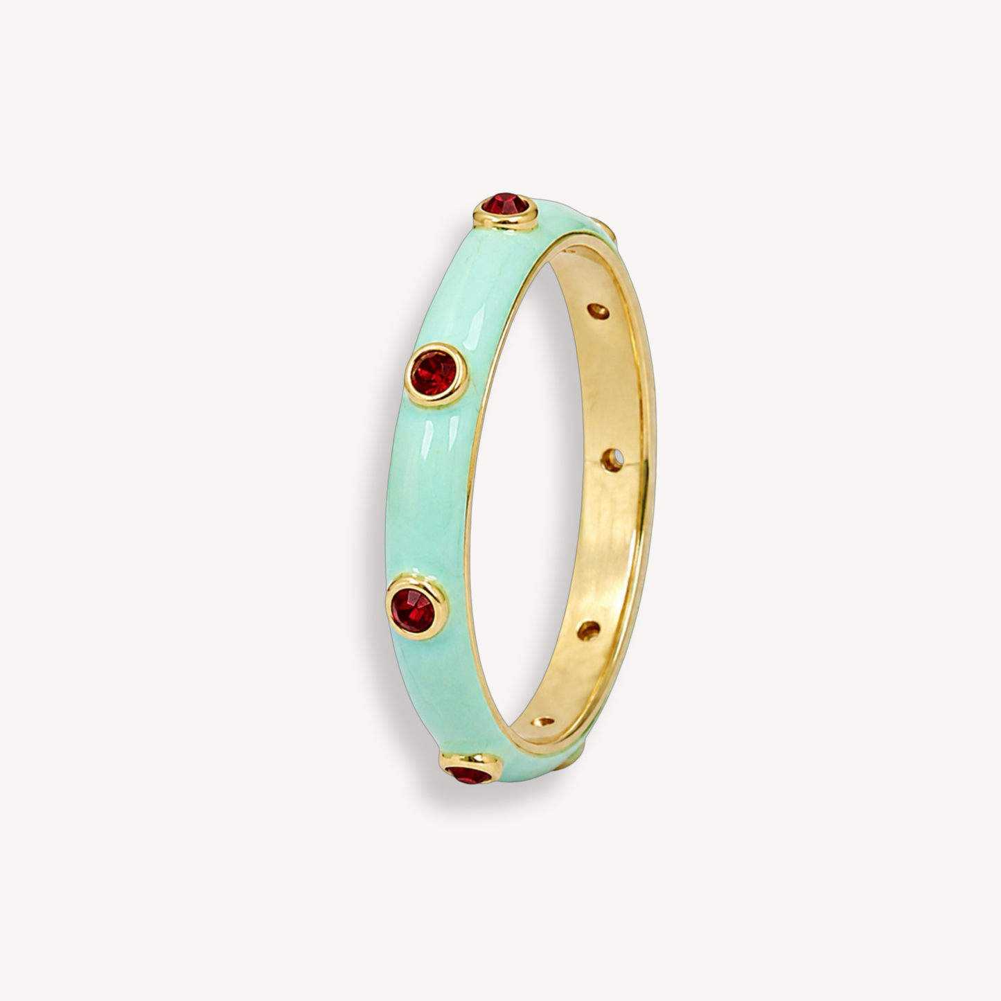 Peppermint Green Enamel Ring