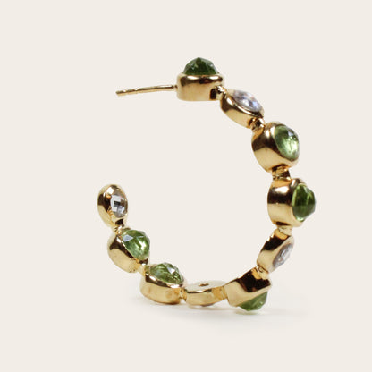 Green Peridot Bon Bon Hoops