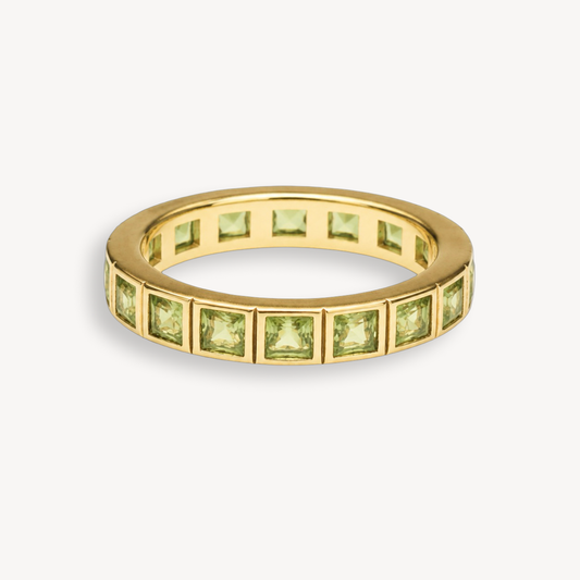 Green Peridot Eternity Ring