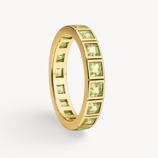 Green Peridot Eternity Ring