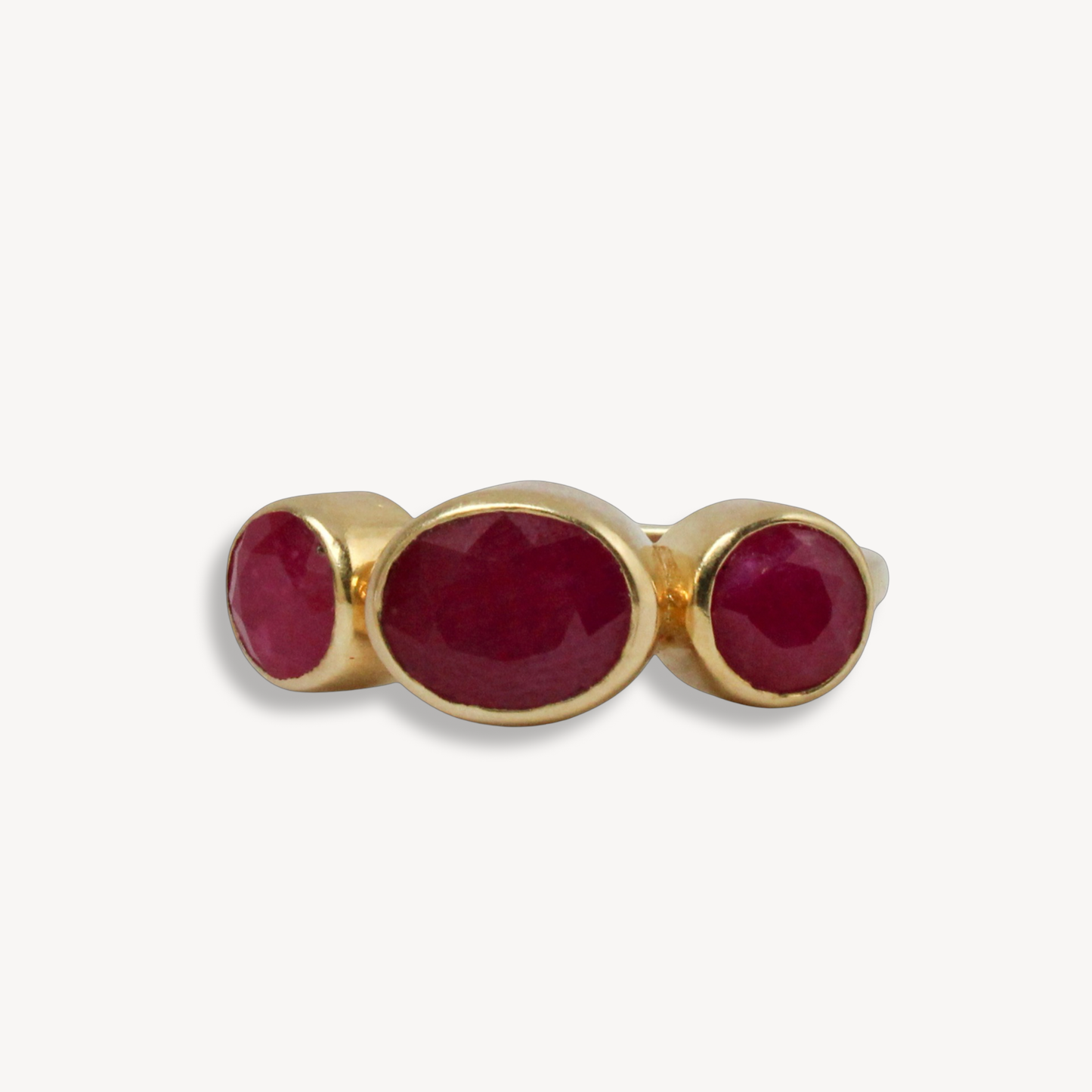 Ruby Quartz Triad Ring
