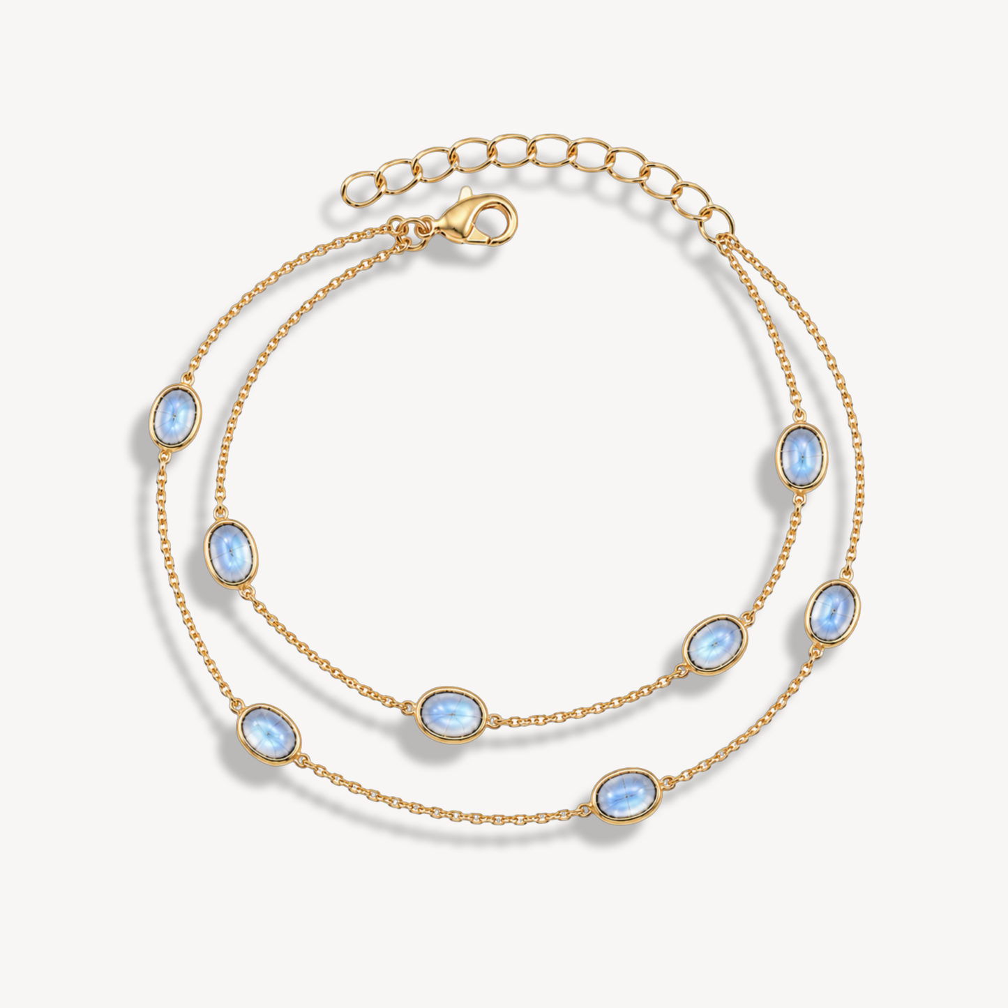 Sky Blue Topaz Double Dapple Oval Bracelet