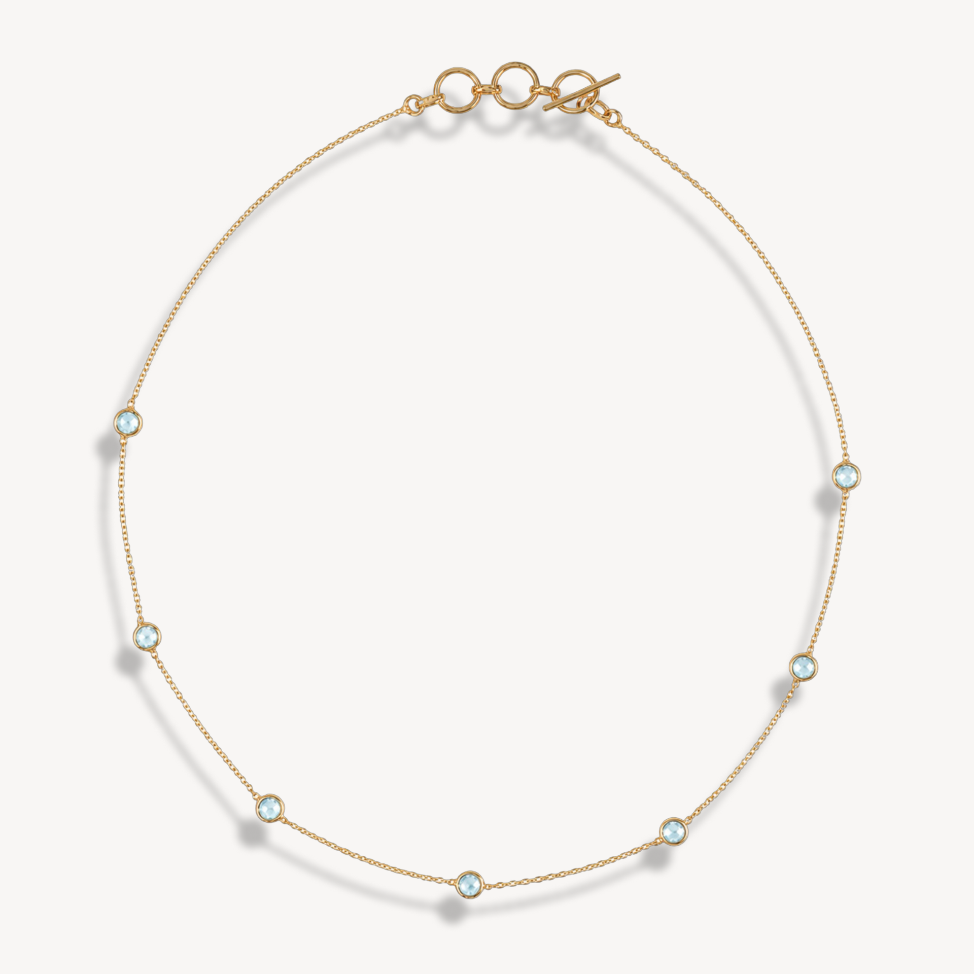 Sky Blue Topaz Dapple Round Necklace