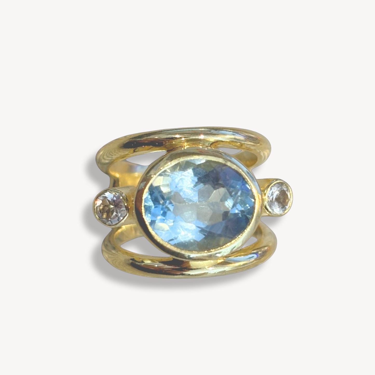 Sky Blue Topaz Empress Ring