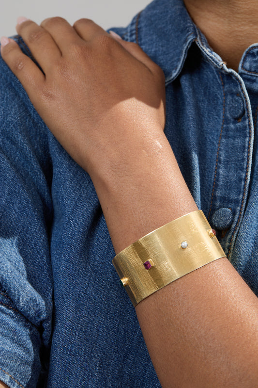 Gold Multi-Gem Cuff
