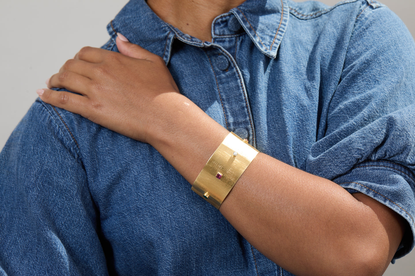 Gold Multi-Gem Cuff