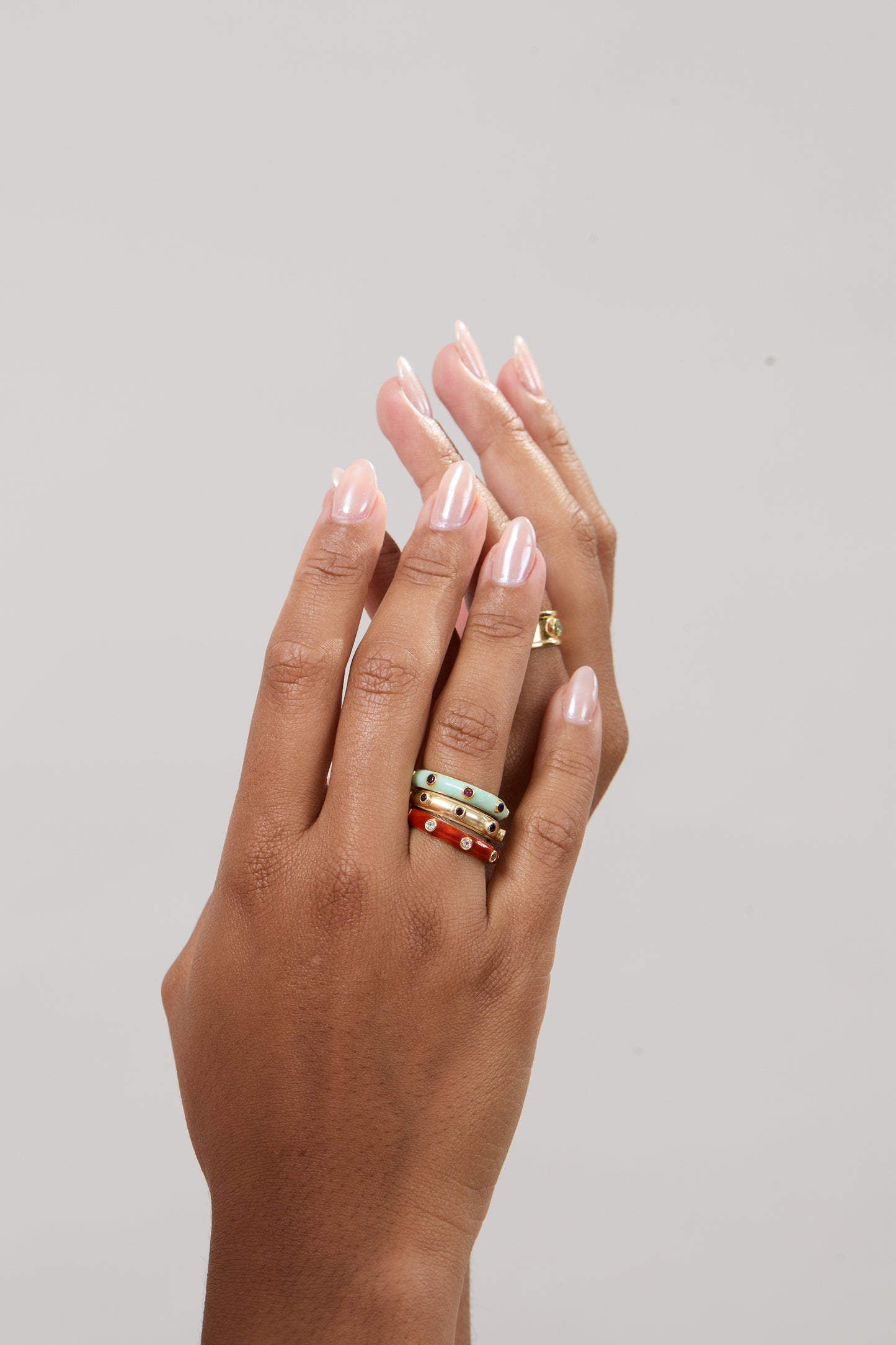 Yellow Citrine Gold Orbit Stacking Ring