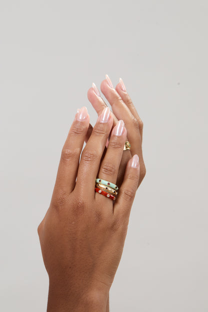 Lollipop Pink Enamel Candy Stacking Ring
