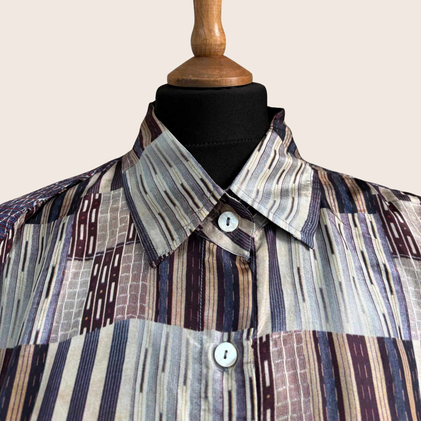 The Striped Grid Silk Shirt