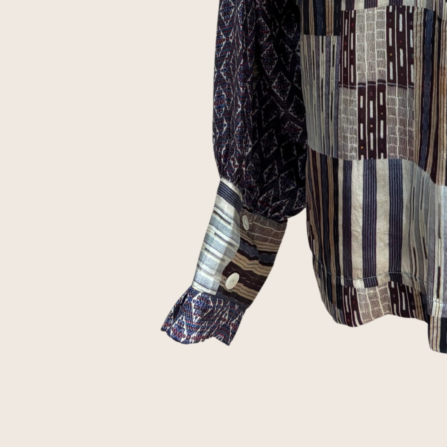 The Striped Grid Silk Shirt