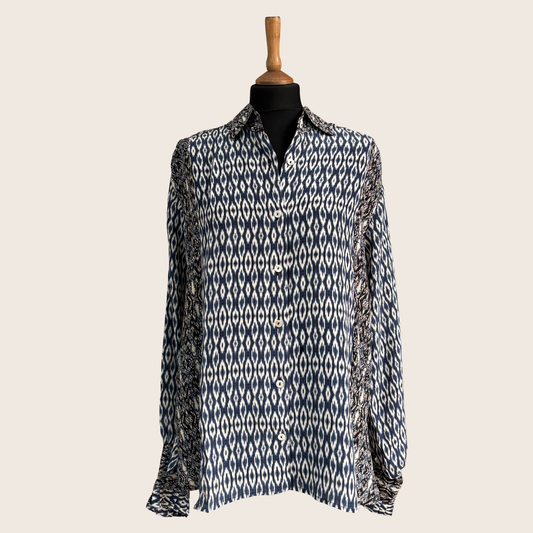 No. 22 The Diamond Ikat Silk Shirt