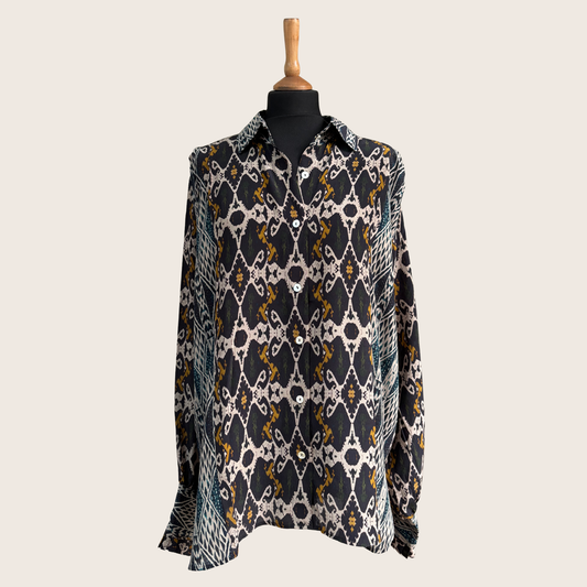 No. 23 The Ochre Tapestry Silk Shirt