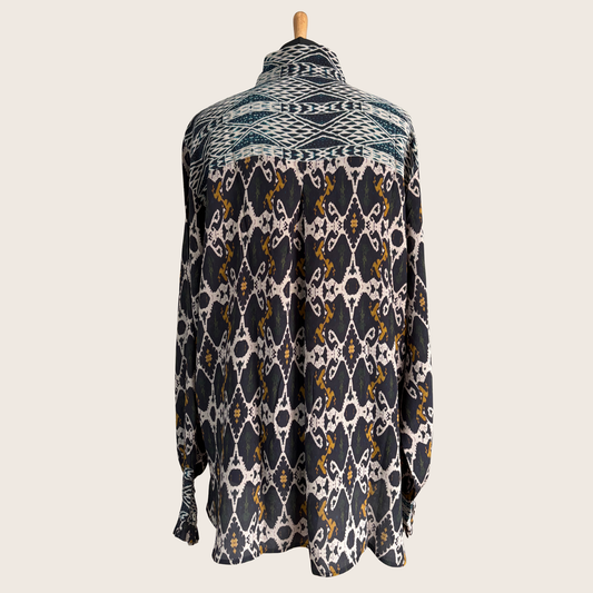 No. 23 The Ochre Tapestry Silk Shirt