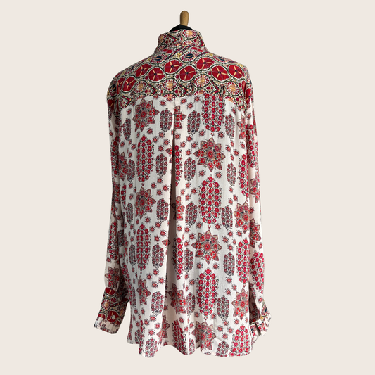 No. 28 The Crimson Medallion Silk Shirt
