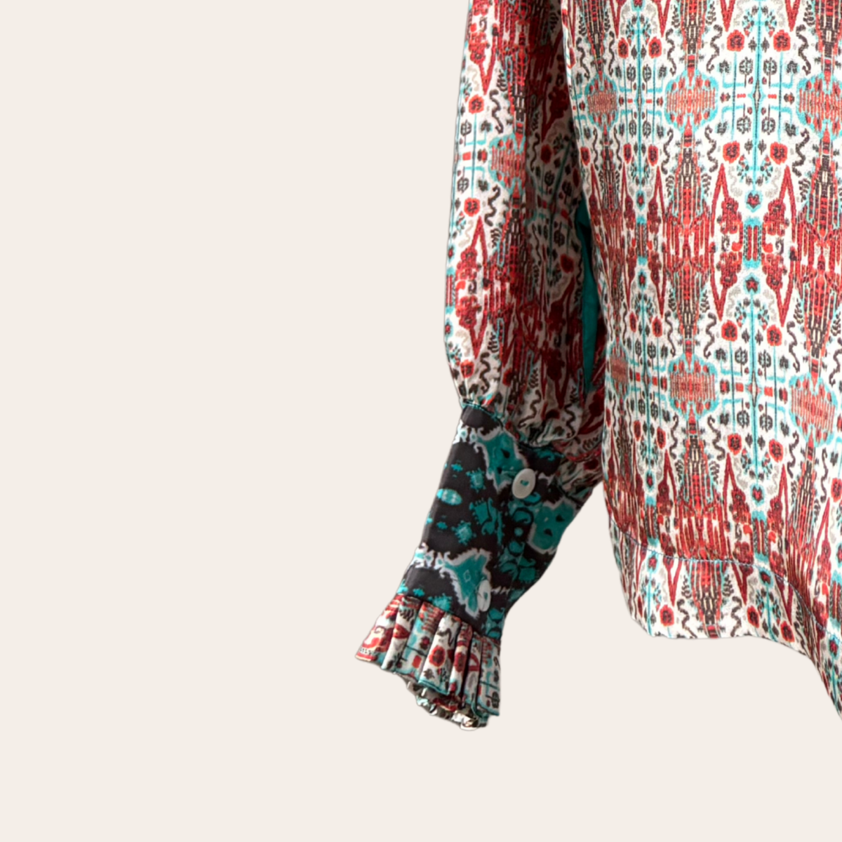 No. 34 The Turquoise Trellis Silk Shirt