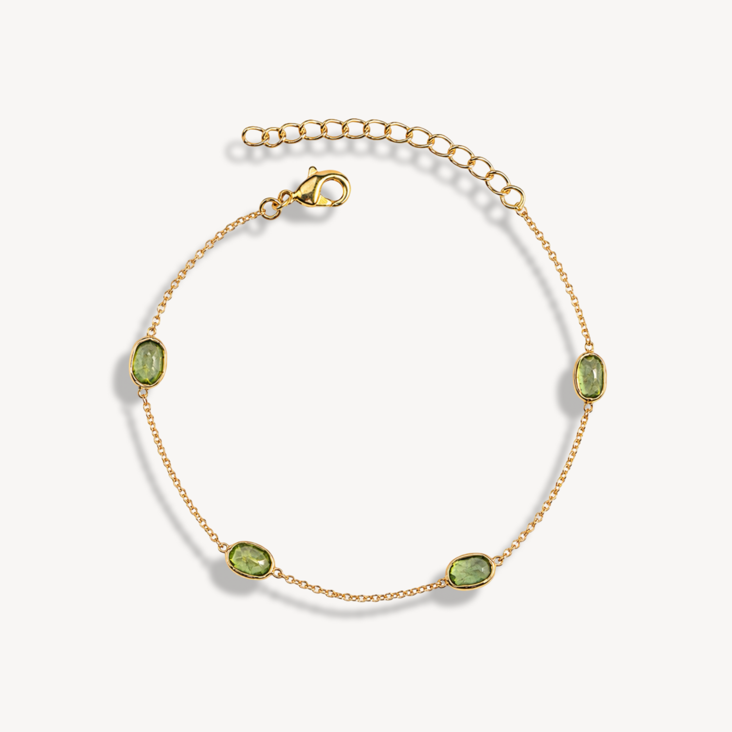 Green Peridot Dapple Oval Bracelet
