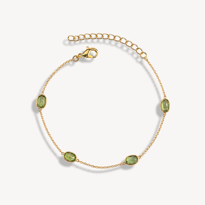 Green Peridot Dapple Oval Bracelet