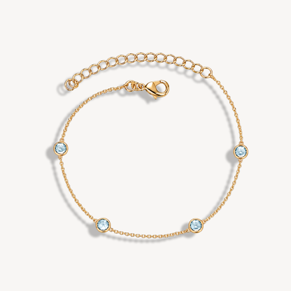 Sky Blue Topaz Dapple Round Bracelet