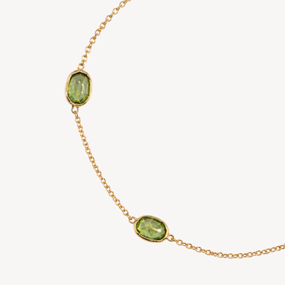 Green Peridot Dapple Oval Bracelet