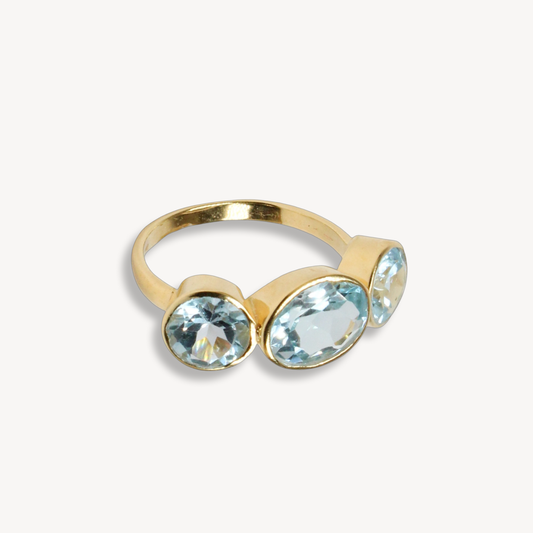Blue Topaz Triad Ring