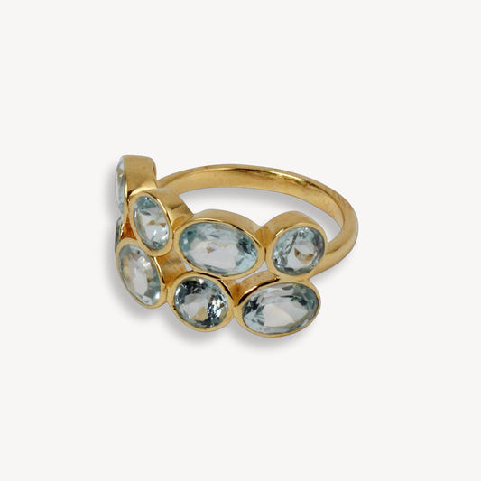 Parallel Ring - Sky Blue Topaz
