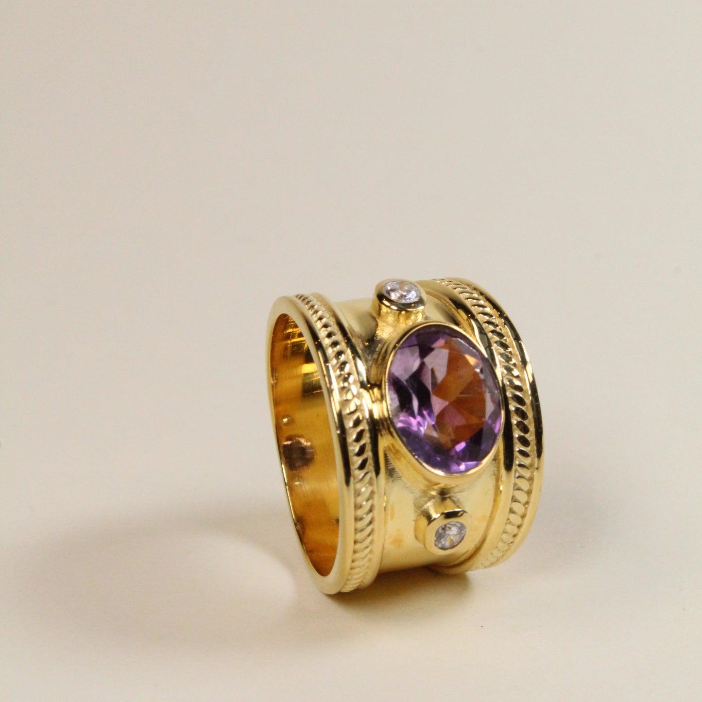 Purple Amethyst Solid Empress Ring