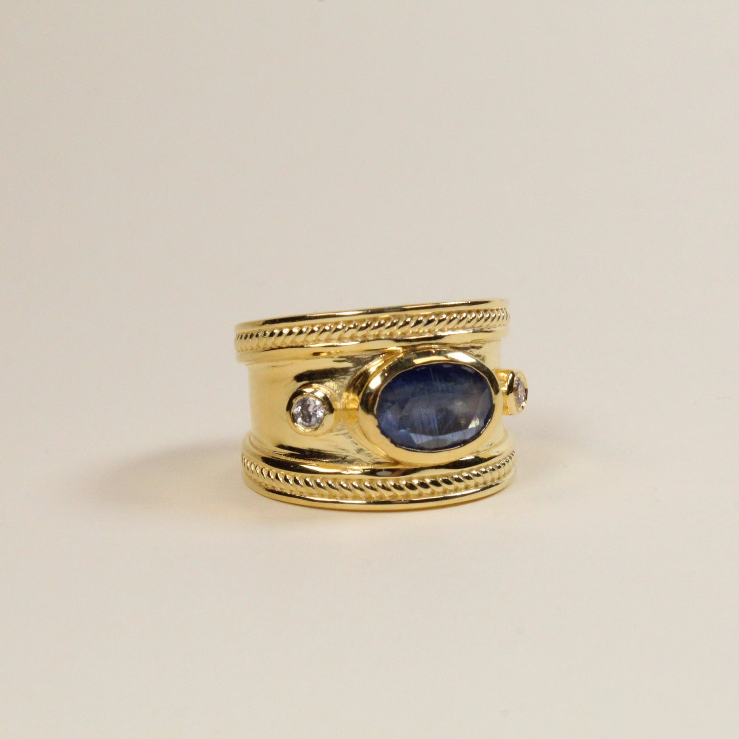 Blue Kyanite Solid Empress Ring