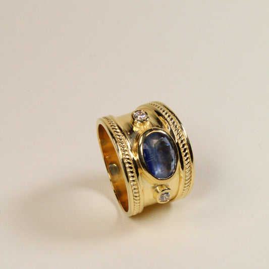 Blue Kyanite Solid Empress Ring