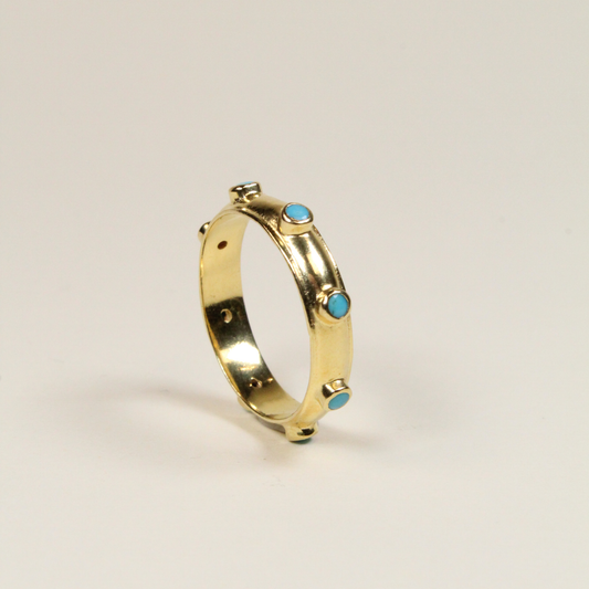Turquoise Gold Orbit Stacking Ring