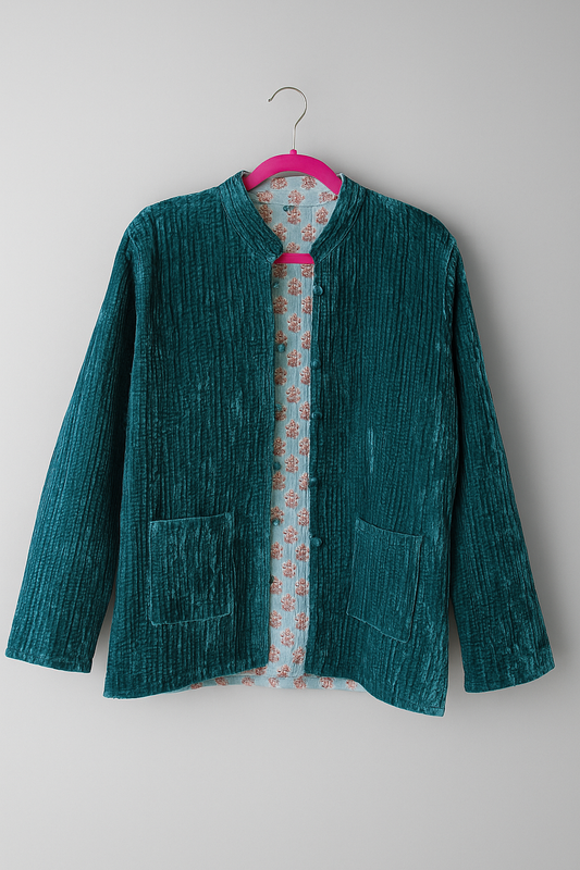 Teal Velvet Jacket