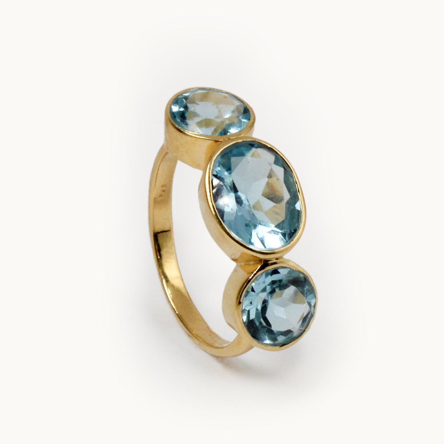 Blue Topaz Triad Ring