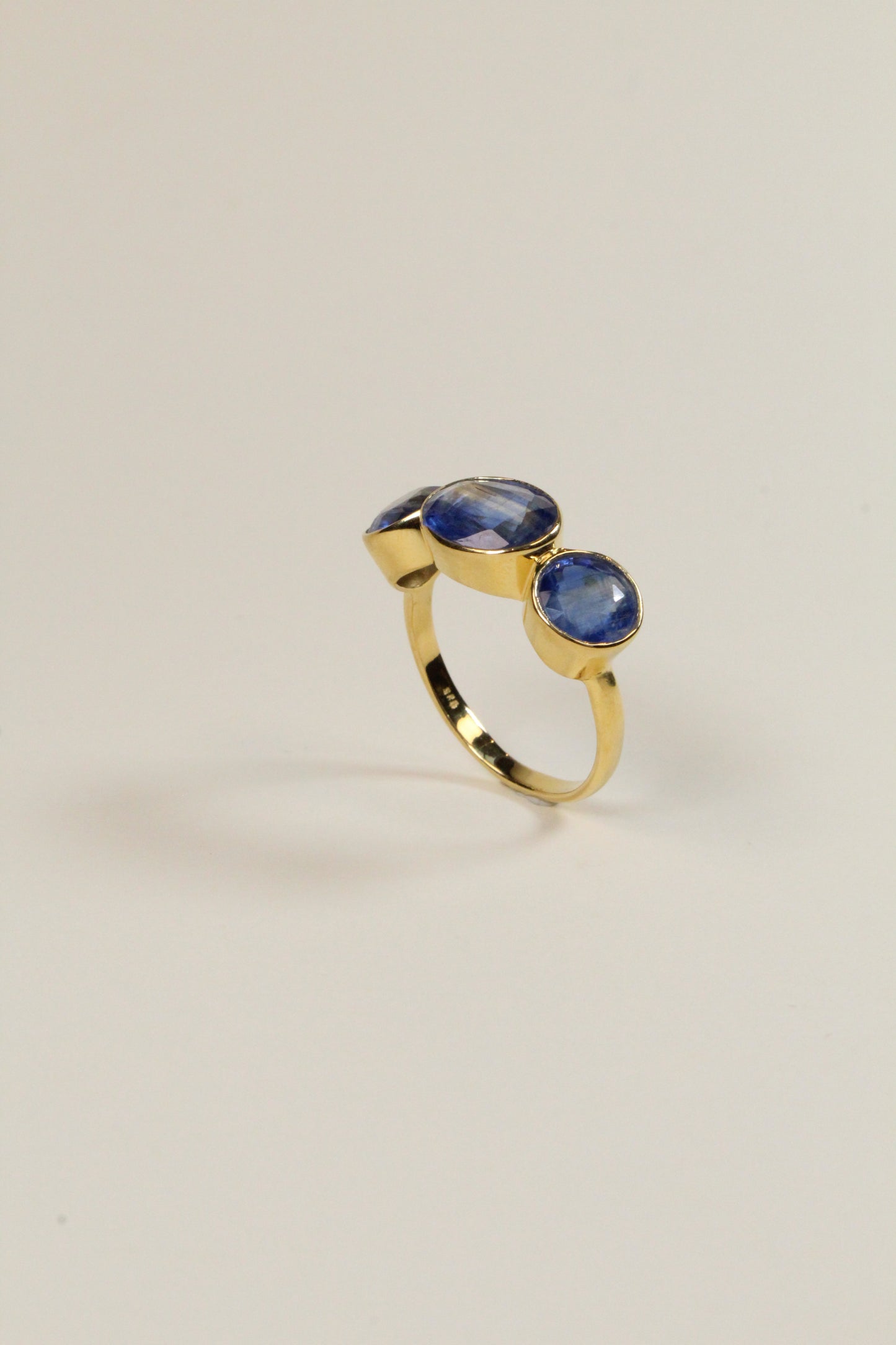 Blue Kyanite Triad Ring