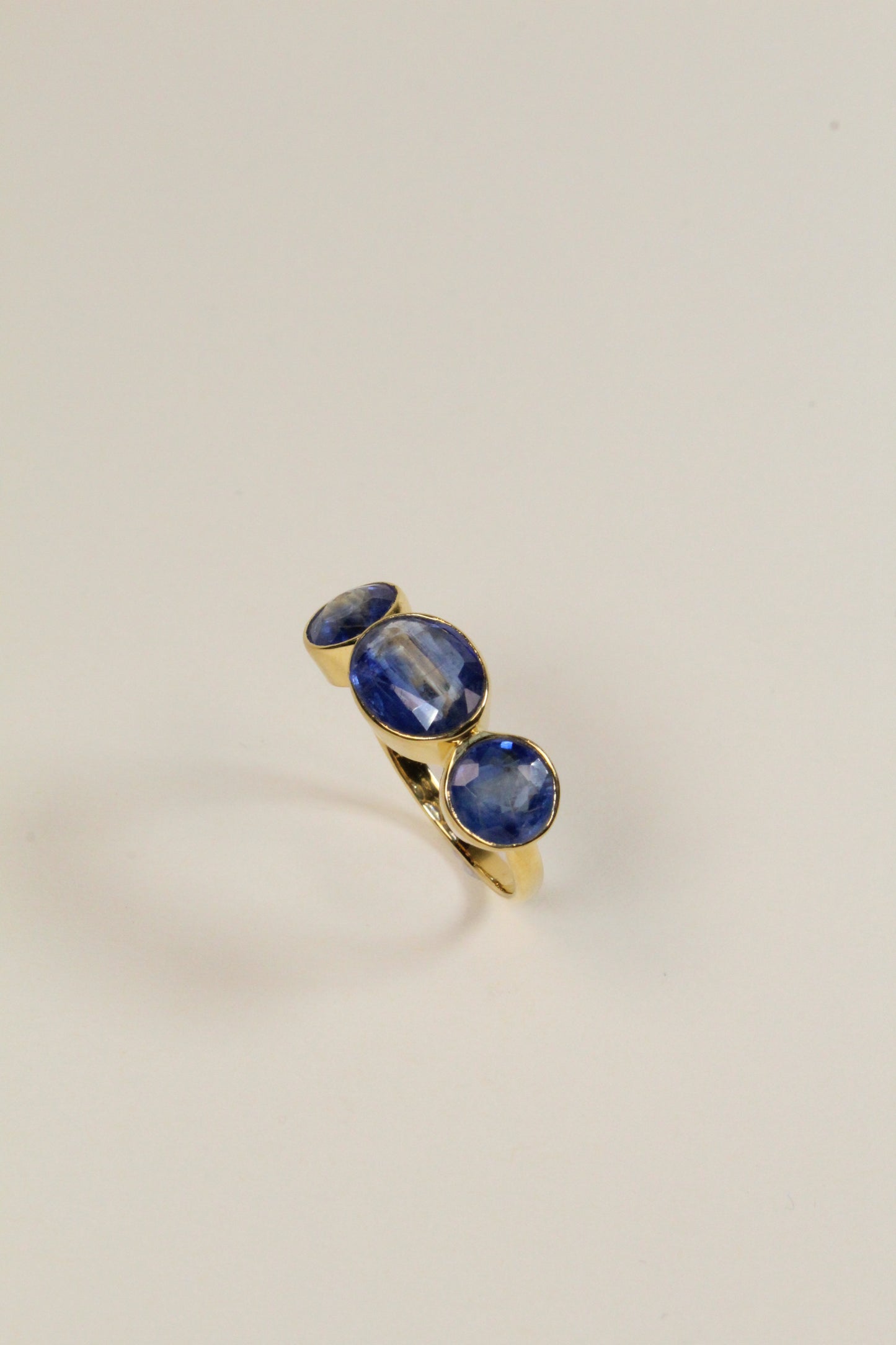 Blue Kyanite Triad Ring