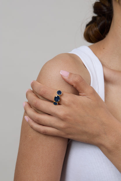 Blue Kyanite Triad Ring