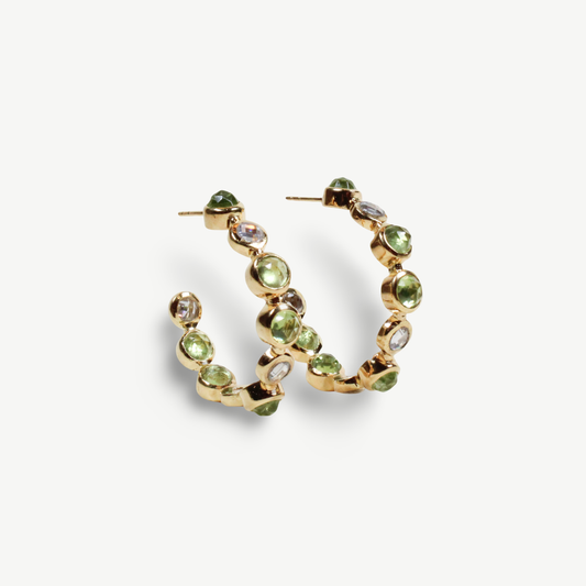 Green Peridot Bon Bon Hoops
