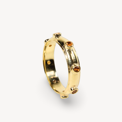 Yellow Citrine Gold Orbit Ring