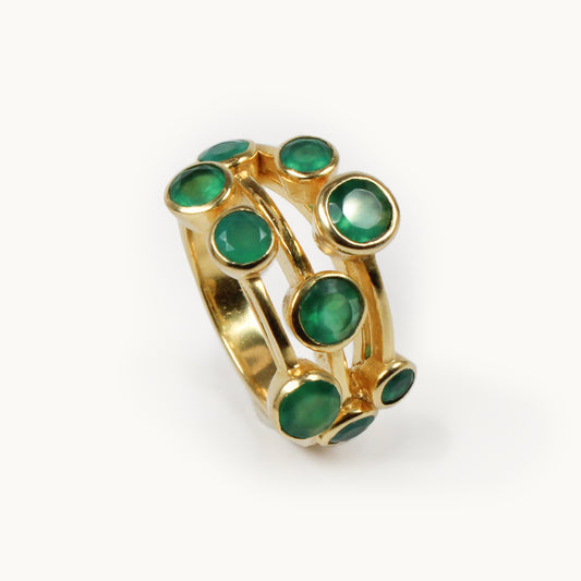 Green Onyx Cascade Ring